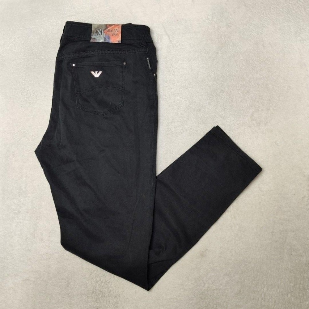 Armani Jeans Mens 33x31 Black J20 Skinny Slim Stretch Cotton 5 Pocket Pants